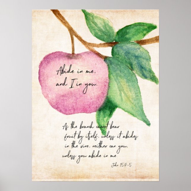 Abide in me Fruitful Apple Poster (Framsidan)
