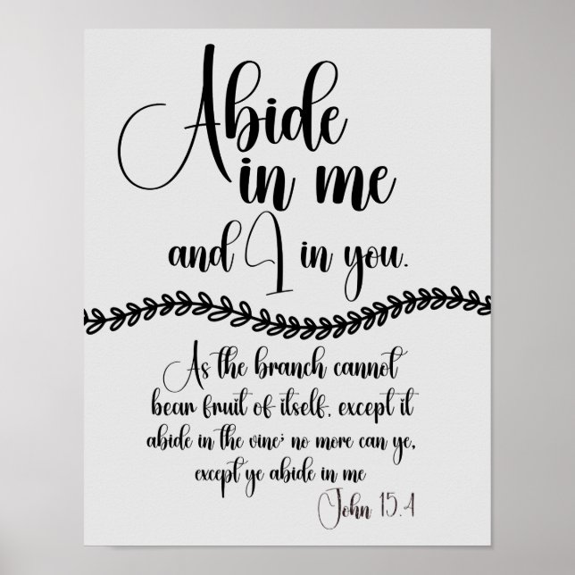 Abide in Me KJV Bible Verse Poster (Framsidan)