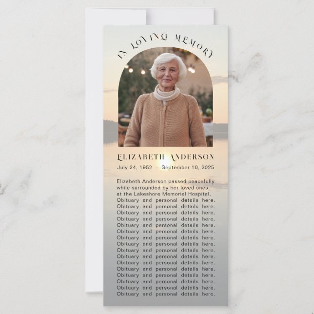 Abide with Me Sunset Memorial Bookmark Photo Card Kort (Framsida)