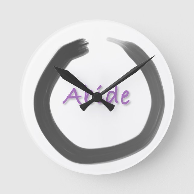 Abide Zen Buddhist Enso Circle Rund Klocka (Framsida)