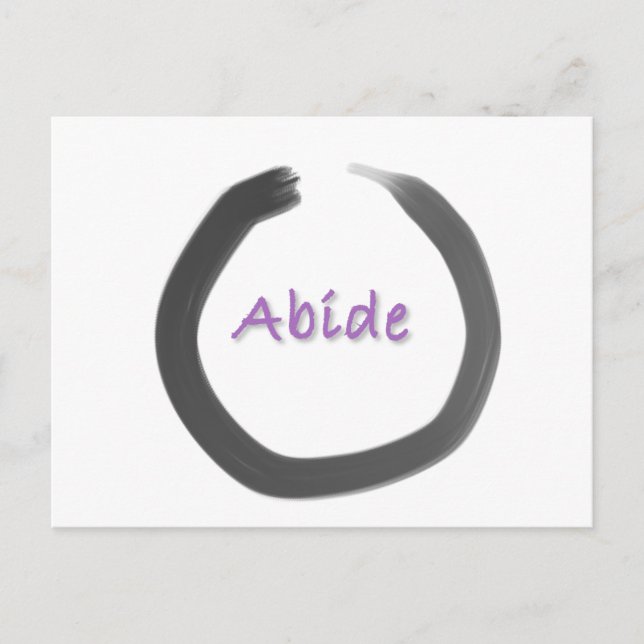Abide Zen Buddhist Enso Circle Vykort (Framsida)
