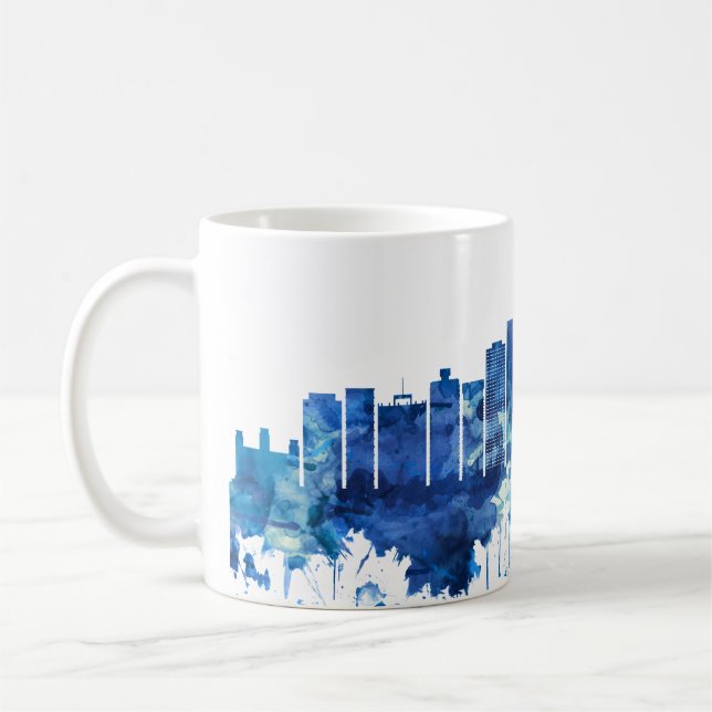 Abidjan Ivory Kusten Skyline Blue Kaffemugg (Vänster)