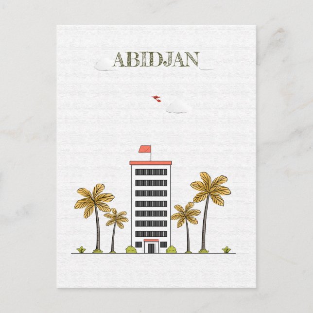 Abidjan Ivory Kusten Vykort (Framsida)