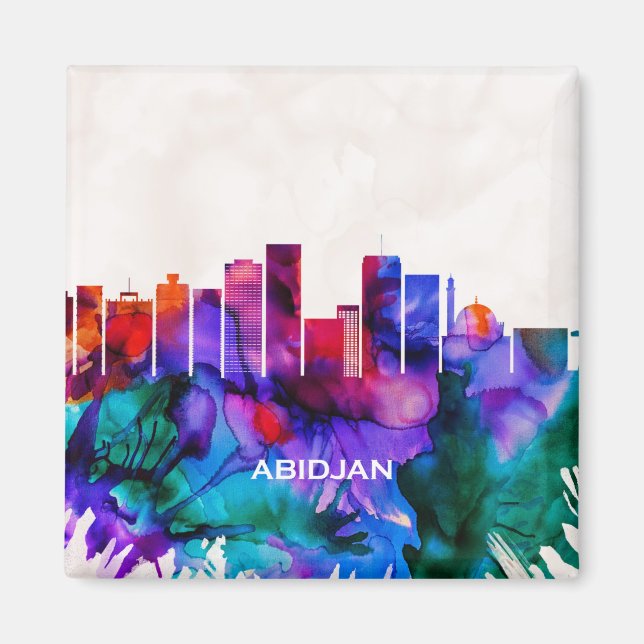 Abidjan Skyline Magnet (Framsidan)