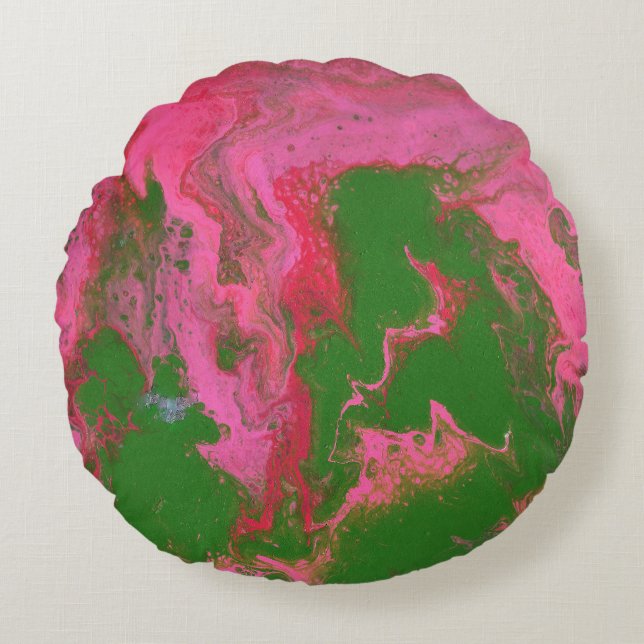 Abigail 1 Crazy Abstrakt Pillow Rund Kudde (Framsidan)