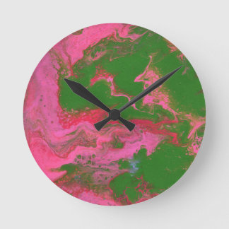Abigail 2 Crazy Pink Grön Abstrakt Klocka