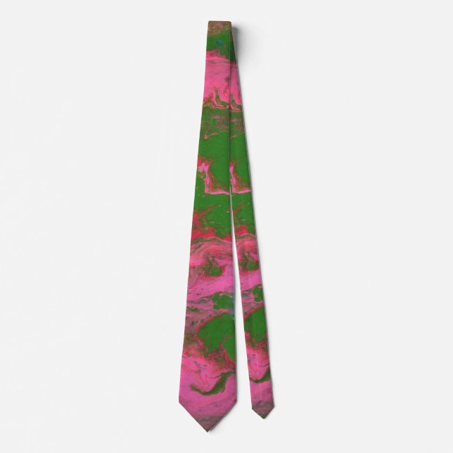 Abigail 2 Crazy Rosa Grönt Abstrakt Tie Slips (Framsida)