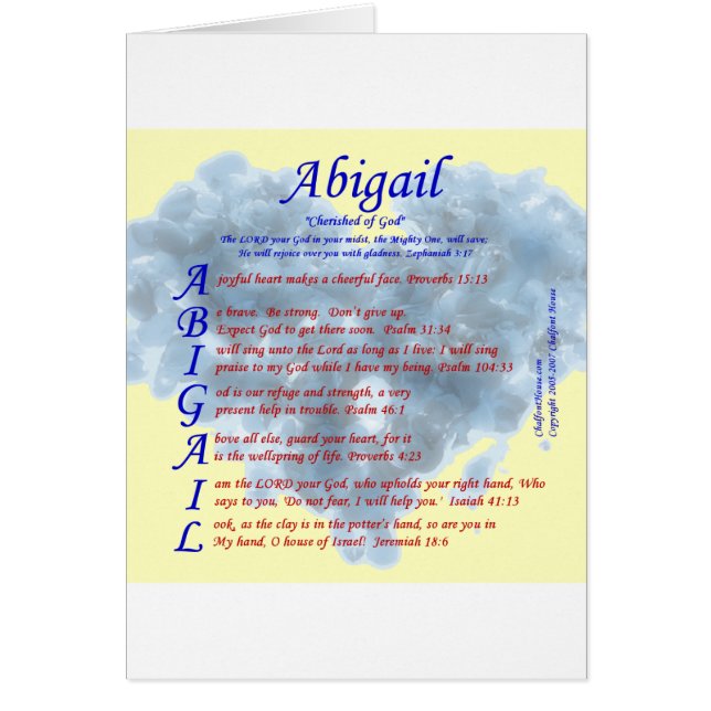 Abigail Acrostic Hälsningskort (Framsidan)
