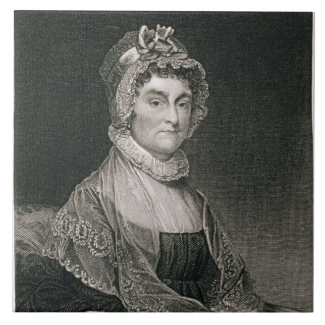 Abigail Adams som inristas av G.F. Storma Kakelplatta (Framsidan)