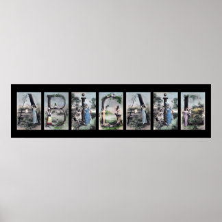 ABIGAIL Alphabet Brev Namn Art Poster