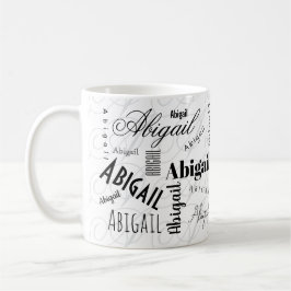 Abigail Custom Name Black White Coffee Mug Kaffemugg