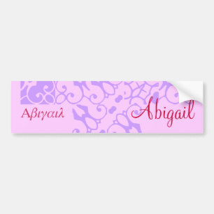 Abigail Designer Namn III Bumper Sticker Bildekal