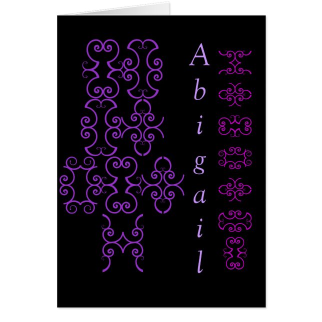 Abigail Designer Namn VI-kort Hälsningskort (Framsidan)