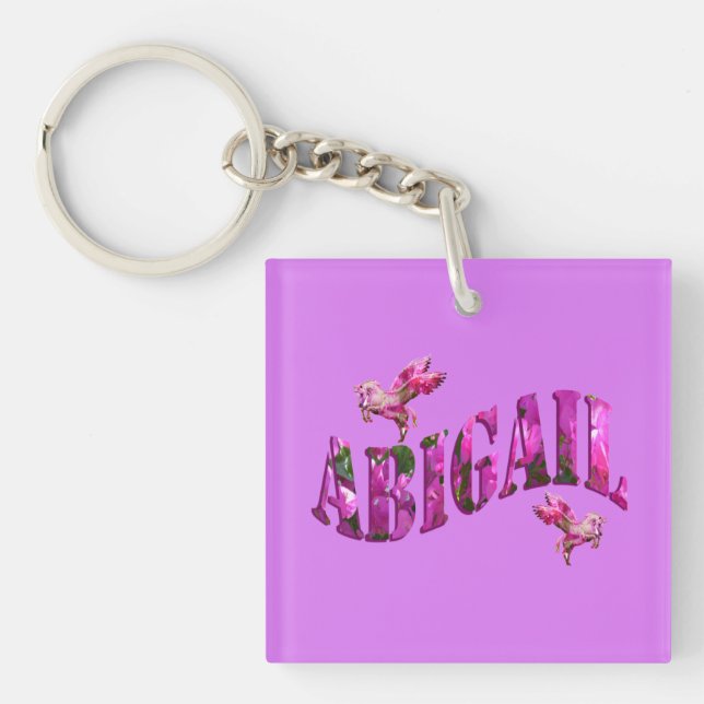 Abigail, Girls Namn Logotyp gjord av Rosa Flowers, (Framsidan)