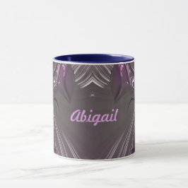 ABIGAIL ~ GLOSSY 3D Glossy Pink Blue Silver ~ Mug Mugg