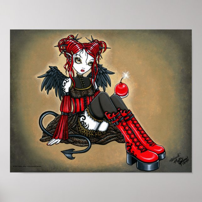 "Abigail" Gothic Cherry Bomb Djävulen Fae Poster (Framsidan)