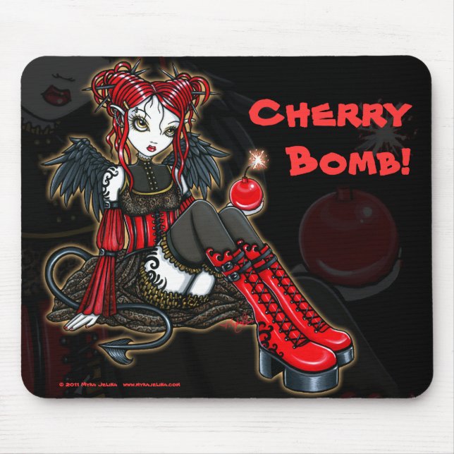 "Abigail" gotisk Cherrybomb djävulenfe Mousepad Musmatta (Framsidan)