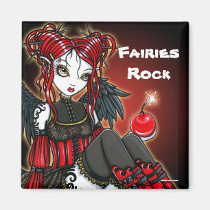 "Abigail" Red Gothic Fire Angel Magnet