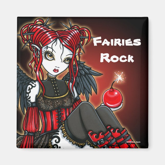 "Abigail" Red Gothic Fire Angel Magnet (Framsidan)