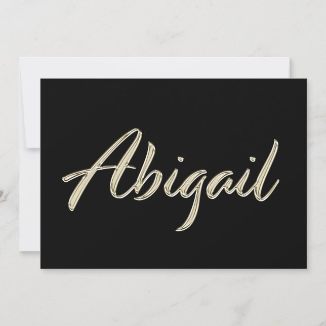 Abigail white gold Handwriting Karte Kort (Framsida)