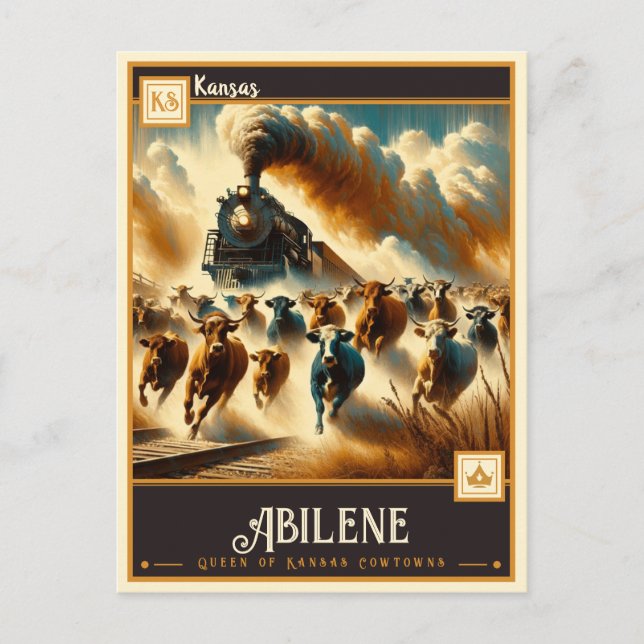 Abilene, Kansas | VINTAGE Vykort (Framsida)