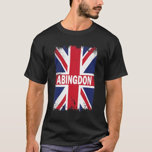 Abingdon - England city with United Kingdom flagga T Shirt (Framsida)