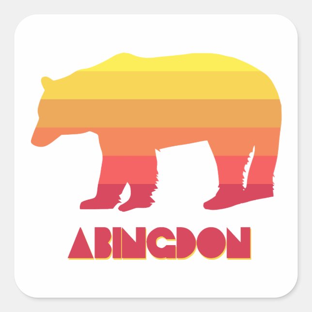 Abingdon Virginia Rainbow Bear Fyrkantigt Klistermärke (Framsida)