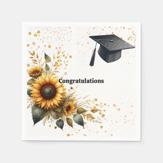 Abitur Sunflower Papperservietter Pappersservett (Framsidan)