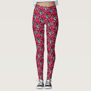 ABL - 140 - jordgubbe - damasker Leggings