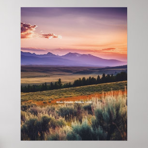 Ablaze Horizons - Montana Sunset Poster