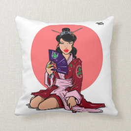 Able Abe Studios Painting Geisha Dekorativ kudde