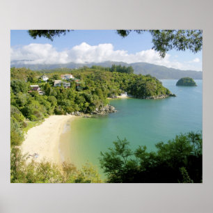 Able Tasman NP, Nelson, Nya Zeeland. De många Poster