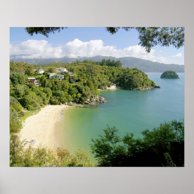 Able Tasman NP, Nelson, Nya Zeeland. De många Poster (Framsidan)