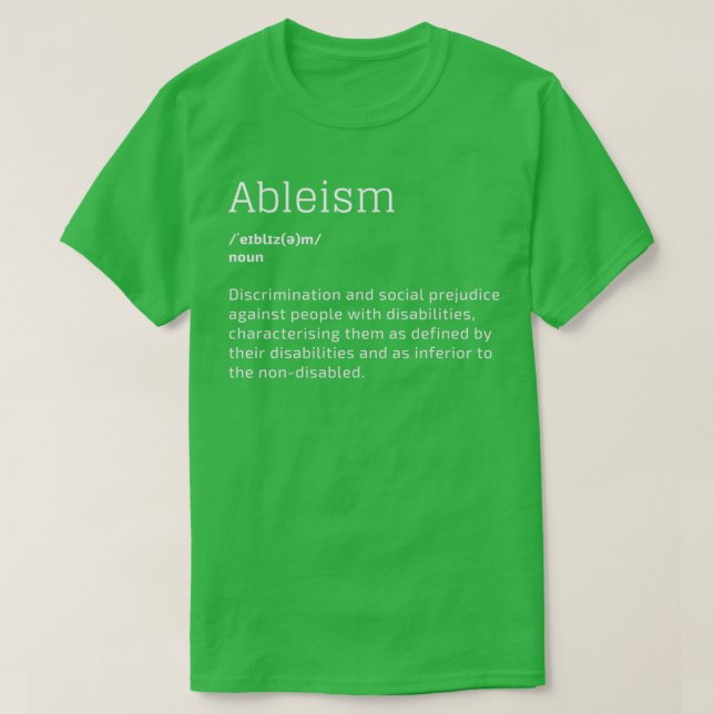 Ableistisk diskriminering av funktionshindrade t shirt (Design framsida)