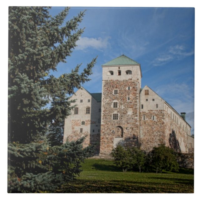 Åbo, Finland, forntida Turun Linna slott, en Kakelplatta (Framsidan)