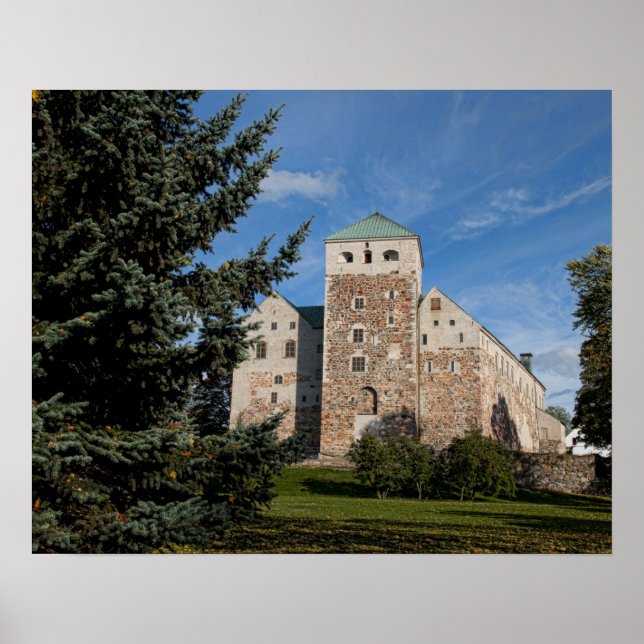 Åbo, Finland, forntida Turun Linna slott, en Poster (Framsidan)