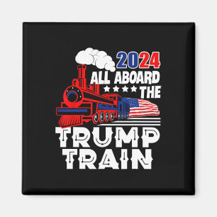 Aboard the Trump Tåg 2024 American Flagga Trump 20 Magnet
