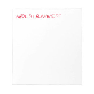 ABOLISH BLANDNESS-anteckningsblock (rött) Anteckningsblock