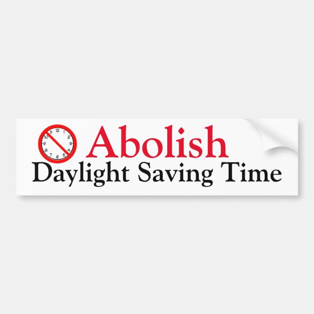 Abolish Daylight-besparingstid Bildekal (Framsidan)