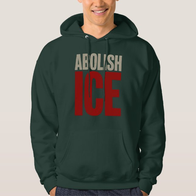 Abolish ICE Minimalist Protest Typography Design Hoodie (Framsida)