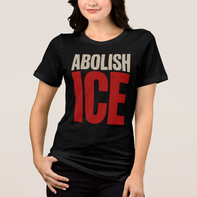 Abolish ICE Minimalist Protest Typography Design T Shirt (Framsida)