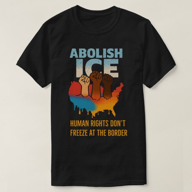 ABOLISH ICE Smälter USA - Fet Protest Design | T Shirt (Design framsida)