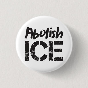 Abolish ICE Svartvit Knapp
