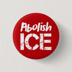 Abolish ICE Vit i rött Knapp