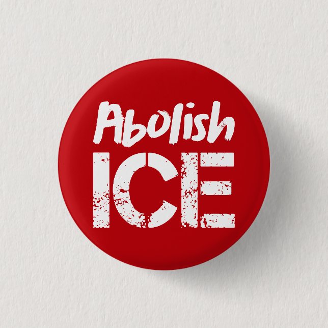 Abolish ICE | Vit i rött Knapp (Framsida)