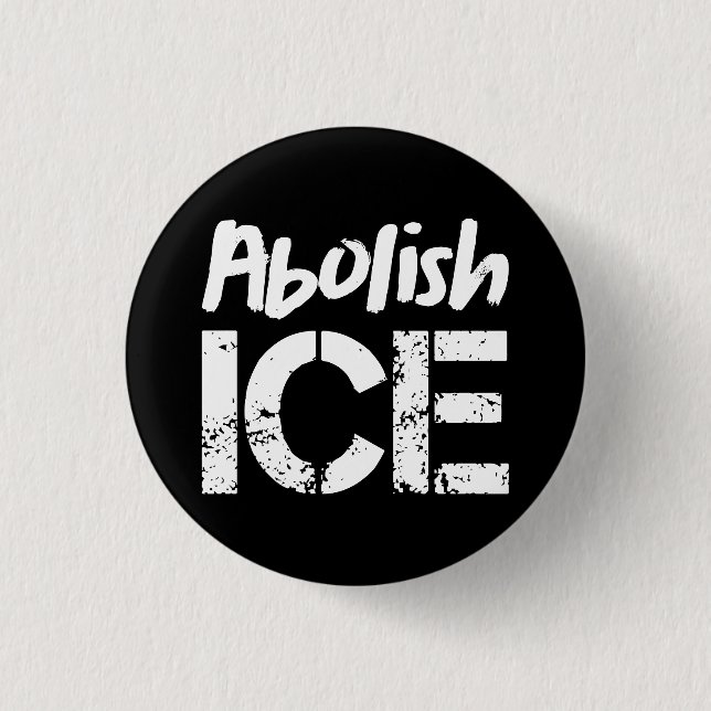 Abolish ICE | Vita på Black Knapp (Framsida)