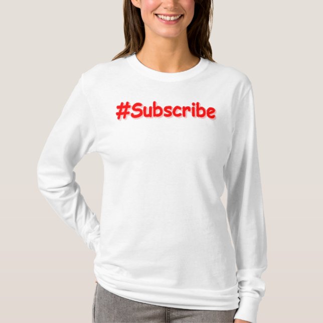 "#Abonnera" Cute Design. Köp nu T Shirt (Framsida)