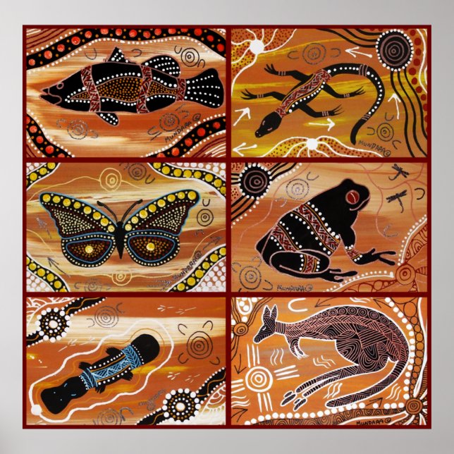 Aboriginal Art Collage Poster (Framsidan)