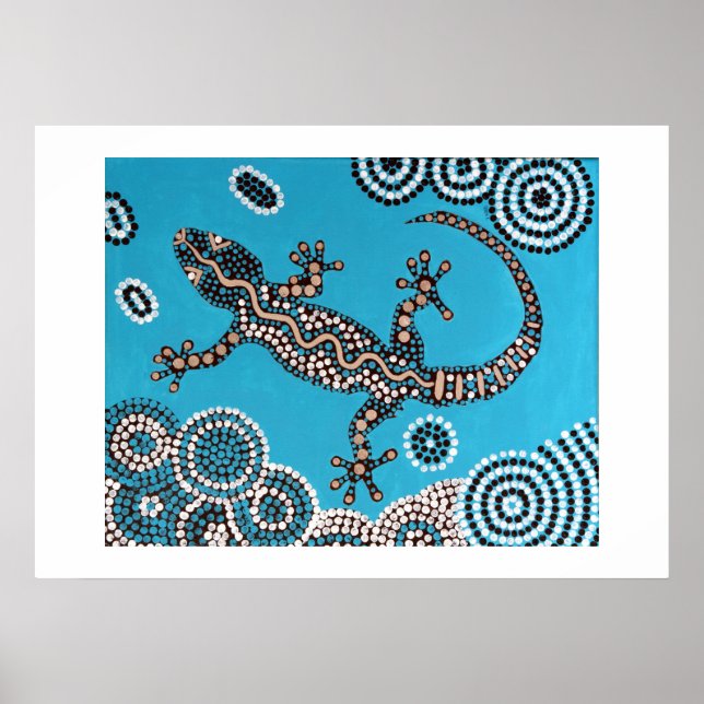 Aboriginal Art Gecko Poster (Framsidan)