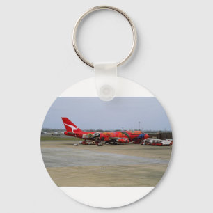 Aboriginal art, Quantas 747, Kingsford Smith Airpo Nyckelring